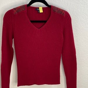 Dark Red Burberry Sweater